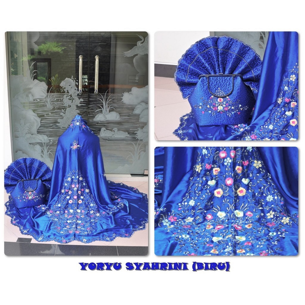 MUKENA DEWASA SATIN YORYU SYAHRINI PREMIUM JUMBO HANDMADE TRAVEL TAS BEHEL PROMO MURAH