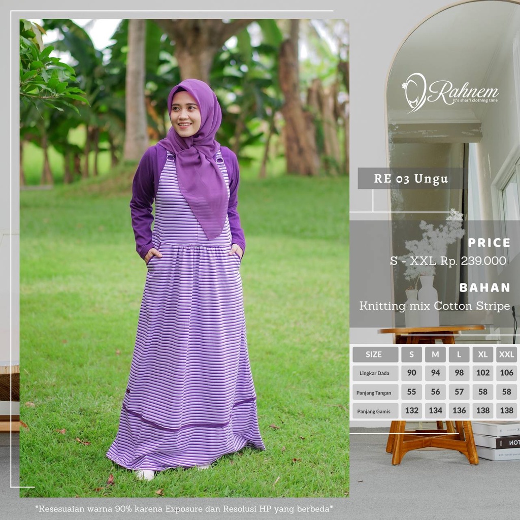 Gamis Terbaru Rahnem RE 03 / Fashion Muslim Gamis