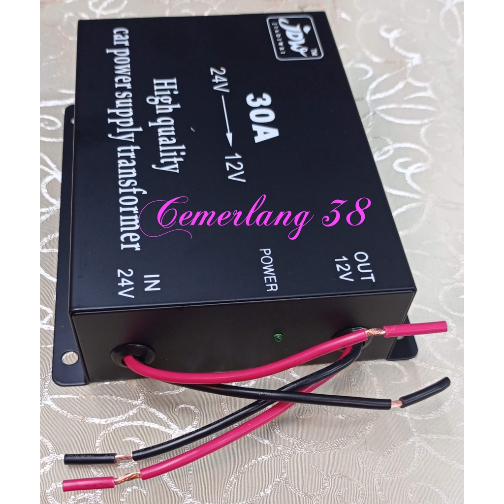 Step Down DC 24V - DC 12V 30A Car Power Supply Converter DC 24 V - DC 12 V 30 A Penurun tegangan 30A