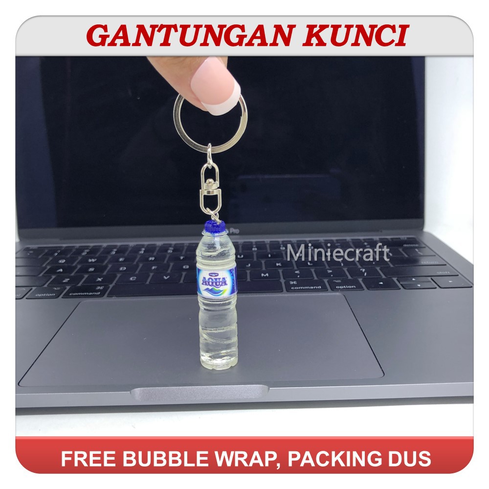 GANCI - GANTUNGAN KUNCI MINIATUR BOTOL AIR MINERAL AQUA, AMIDIS, VIT, NESTLE