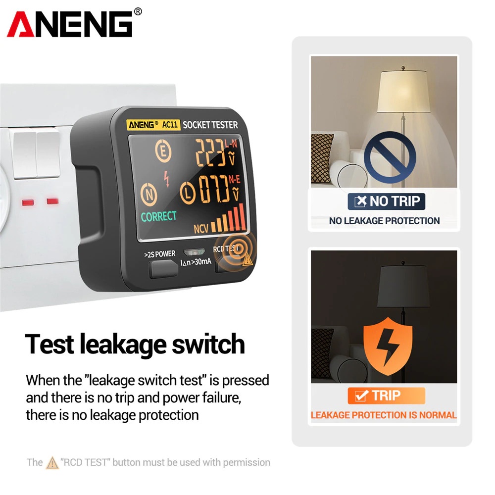 Alat Penghemat Listrik ANENG Stop Kontak Voltage Tester Detector