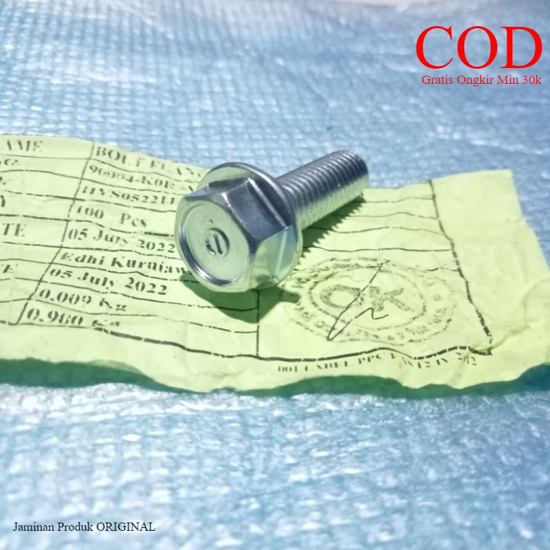 BAUT FLANGE ORIGINAL M8×25 KUNCI 12 BAJA KARBON