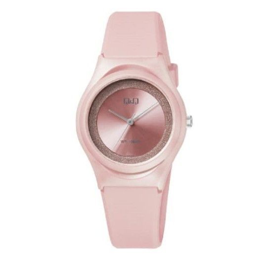 Q&Q QQ QnQ watch jam tangan original japan pink tali strap karet rubber VQ86J028Y