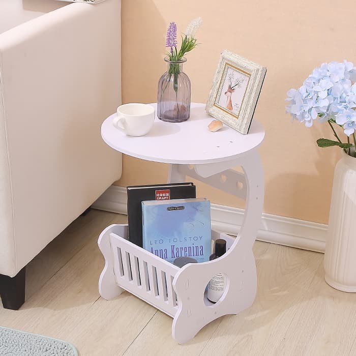Mh515 Small Round Coffee Table Meja Ngopi Bulat Samping Sisi Shopee Indonesia