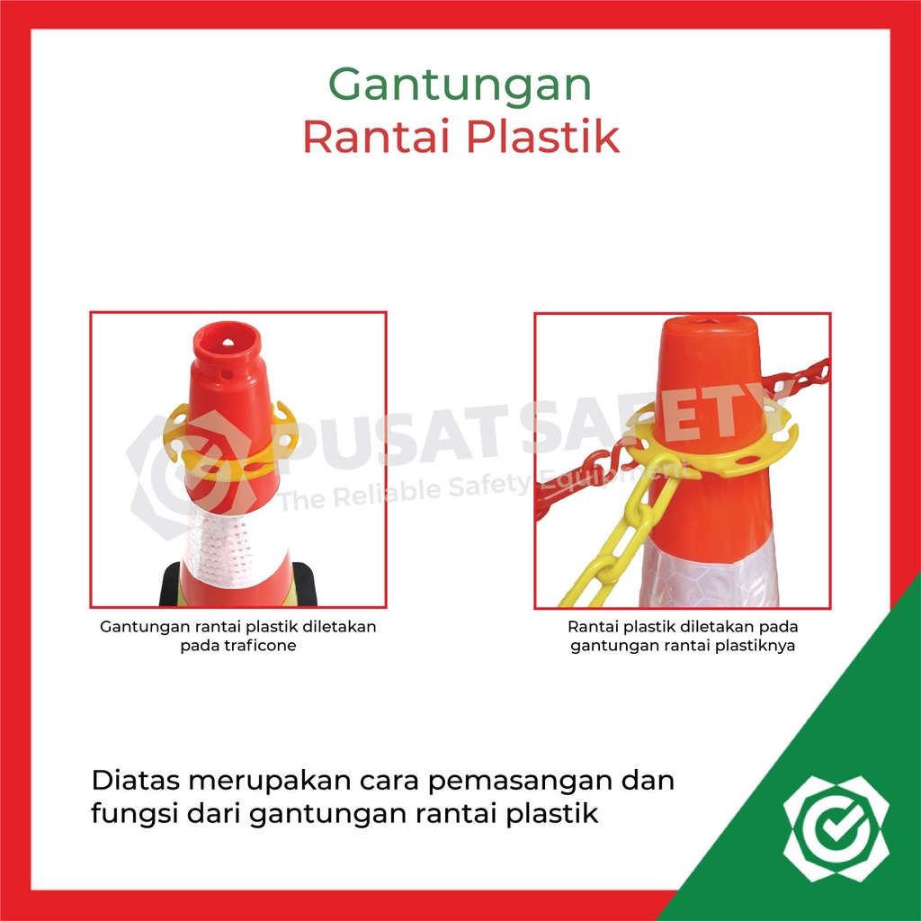 Gantungan Rantai Plastik Cone Chain Ring Connector