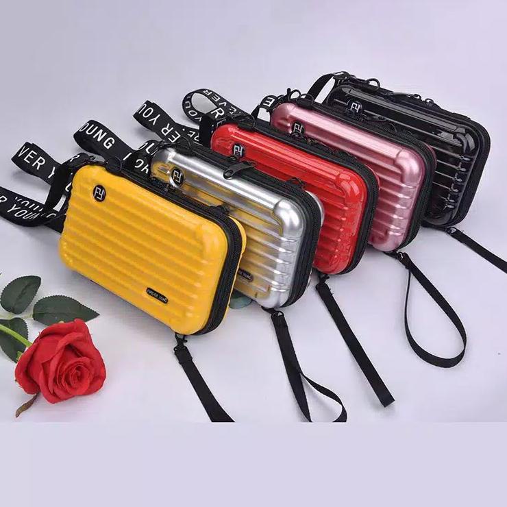 LUX.10Jn22ᴵ–  Tas Slempang KOPER MINI Unisex Forever Young Bahan KERAS Sepeda Lipat Hard Case PROMIS