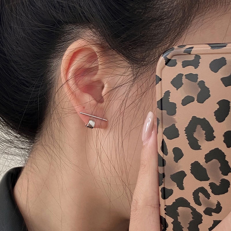 Papaozhu Chic Stainless Steel Hook Mini Bar Stud Anting Untuk Wanita Perempuan Gaya Punk U Shape Stick Earring Jewelry