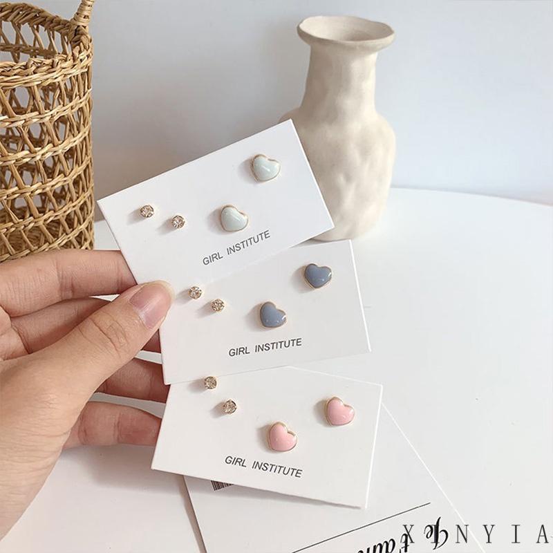 Xia.id Anting Tusuk Gantung Desain Hati Gaya Simple / Peri Untuk Wanita