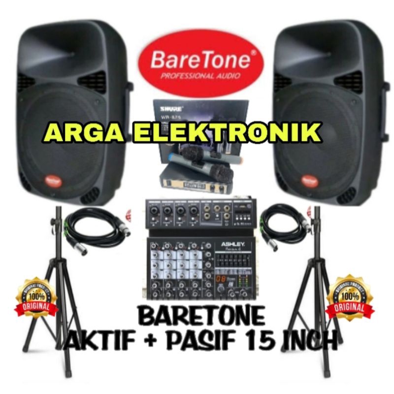 paket sound system speaker baretone aktif pasif speaker 15 inch original