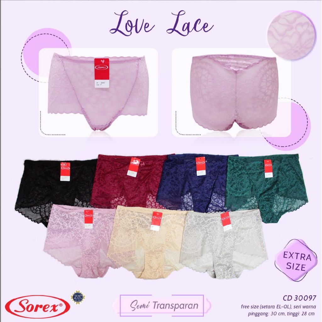 CELANA DALAM WANITA SEMI TRANSPARANT BRUKAT JUMBO 30097; MIDI 30093 ; 30095 ; 30096 LACE MURAH