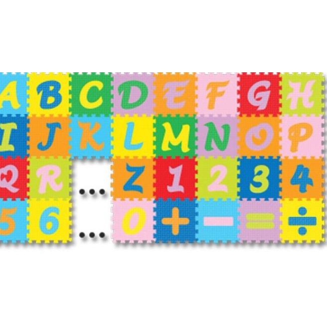➮ Karpet Puzzle Evamat Abjad Mini / Angka dan simbol / Alas bermain Anak (Model baru)