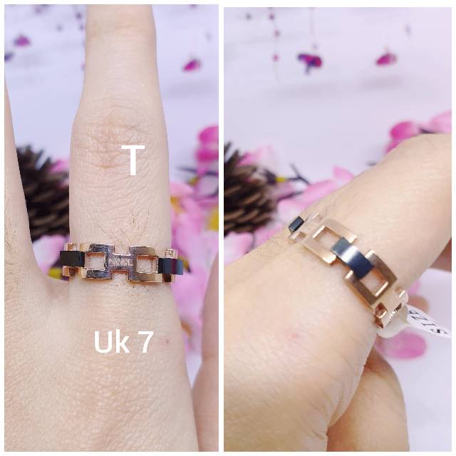 Cincin imut titanium asli anti karat size 6-7-8 SZ