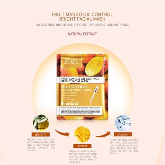 Zozu Fruits Sheet Mask Extract Natural Hydrating Facial Mask Masker Wajah Ekstrak Buah Buahan