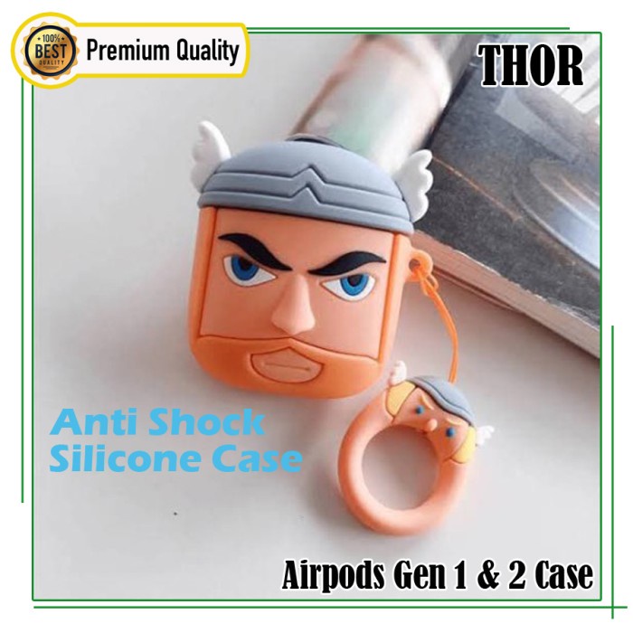 Case Apple Airpods Gen 1 & 2 Anti Shock Premium Silicone Karakter-Thor