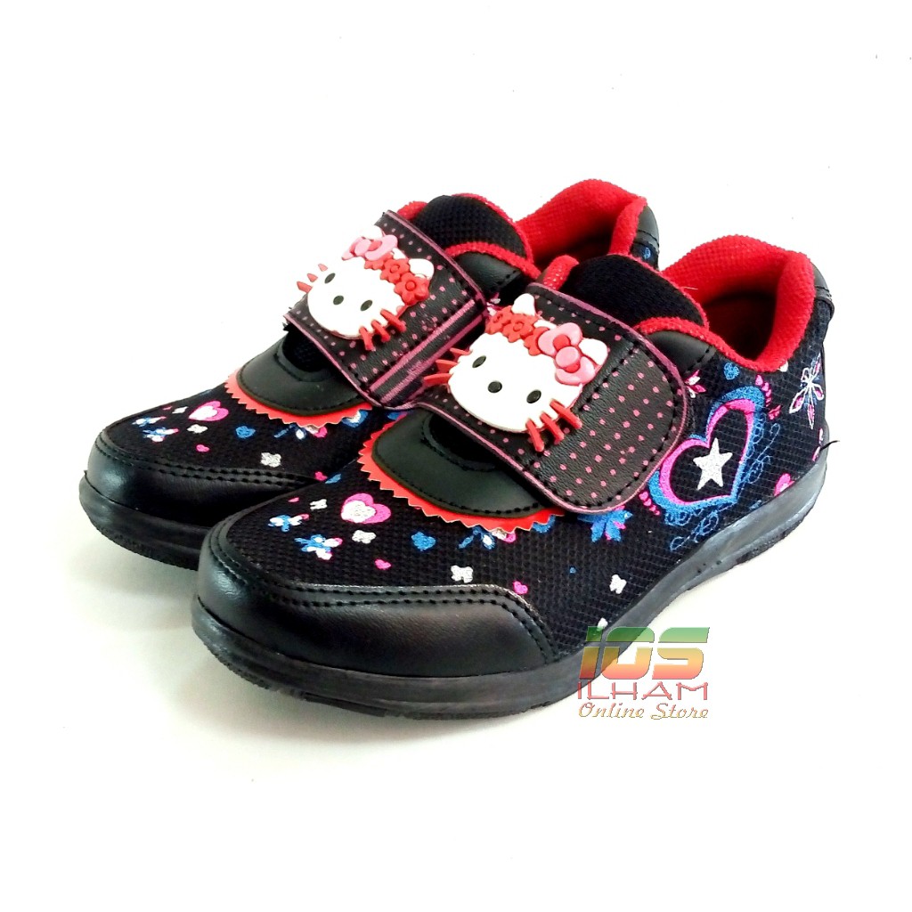 Clare CL02 Sepatu Sneaker Anak TK Love Size 26-35 Hitam Merah