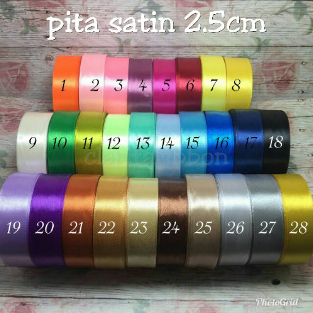 Jual Pita Satin 25cm 1 Inch Pita Craft Pita Bouquet Pita Hampers Shopee Indonesia