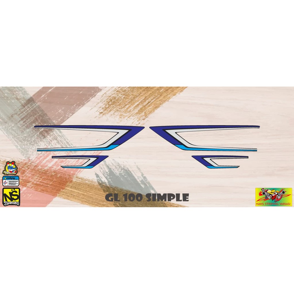 striping stiker decal gl 100 simple
