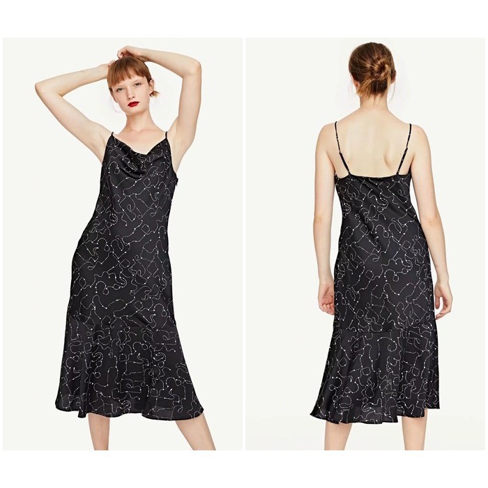 [baju wanita korea]  Party Long Dress Midi Gaun Pesta Wanita Korea Import Hitam Black