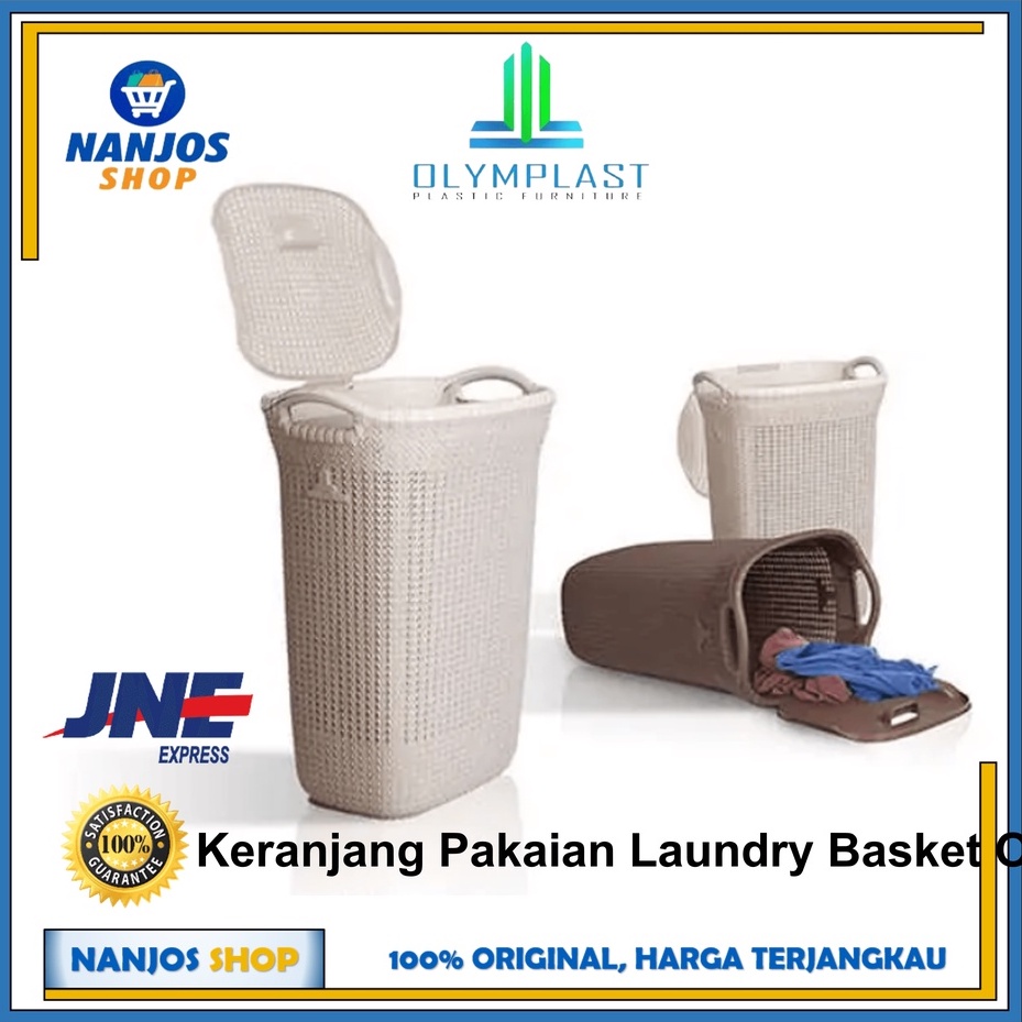 [FREE ONGKIR &amp; BISA COD] Olymplast - Keranjang Laundry / Cucian Baju Plastik Rotan Anyaman OLB