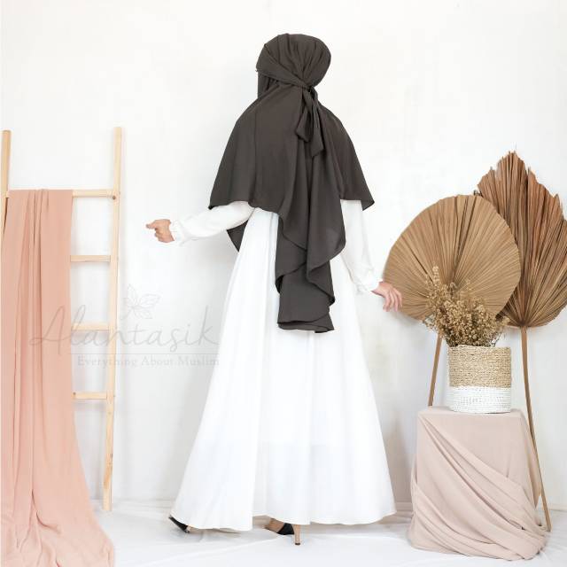 Alantasik - French hijab XL Jilbab Hijab Kerudung Bergo Instan  Cadar  Syari Jumbo khimar wolfis R.8