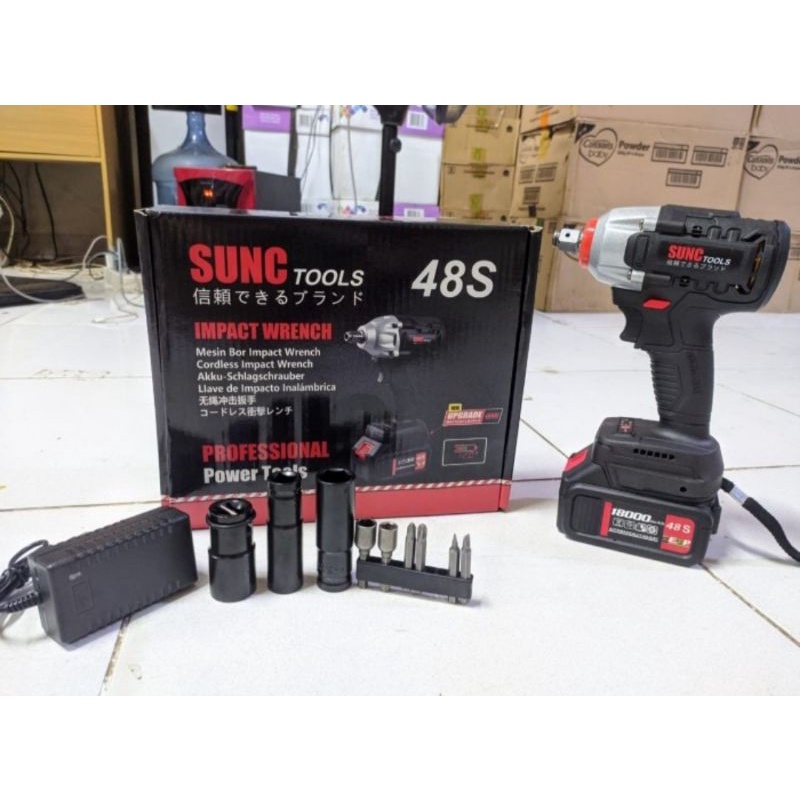 MONAKE Mesin Impact Wrench Baterai Kunci Shock Pas 48Vf 48S