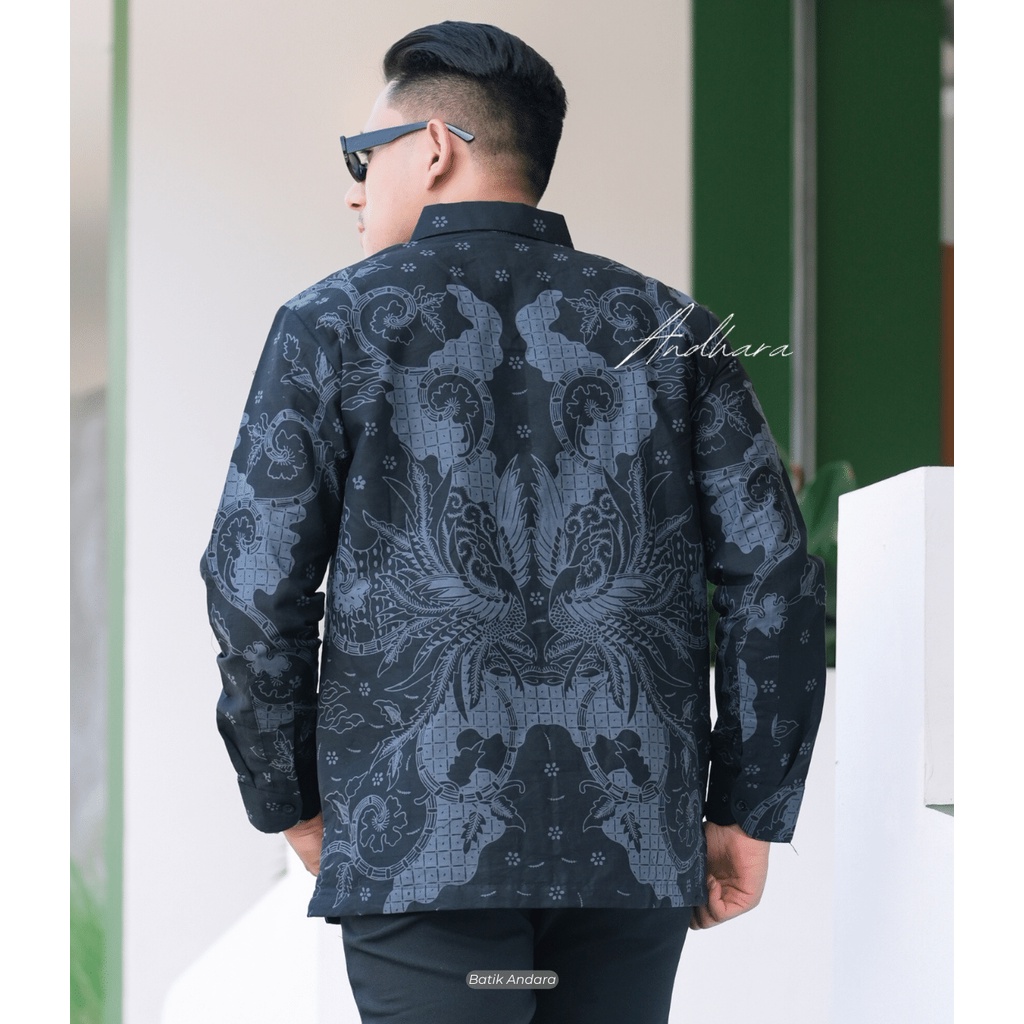 Kharisma New Baju Batik Pria Lengan Panjang Modern Jumbo Slim Fit Katun Sragenan