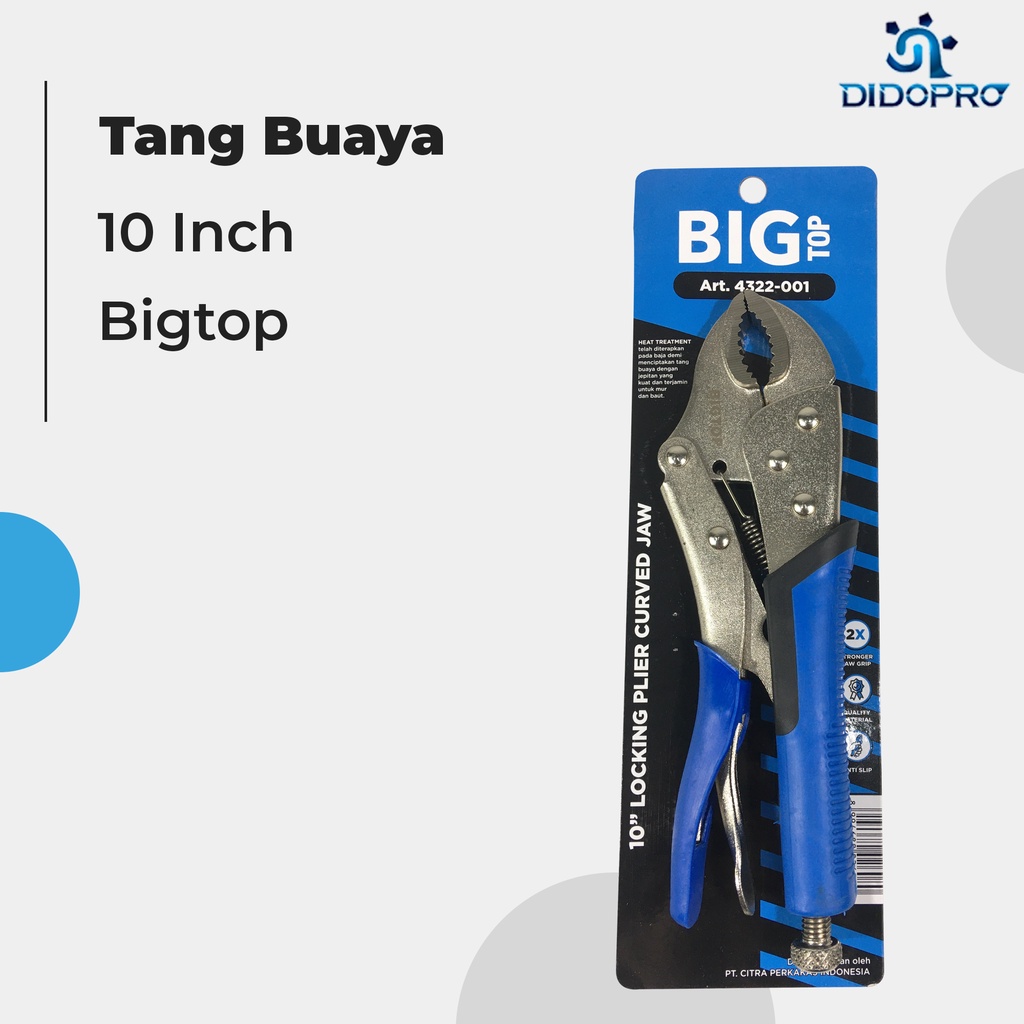 Tang Jepit Locking Pliers Curve 10&quot; / Tang Buaya Bengkok 10&quot; / Vice Grip Gg Karet Murah