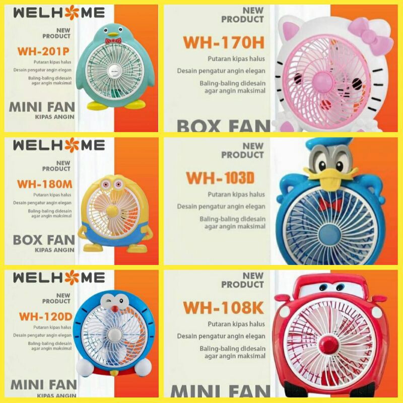 Kipas Angin Karakter WELHOME WH-120D Doraemon MURAH