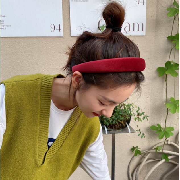 Bando Bandana Korea Wanita / Bando Rata Trendy Warna Colorful Jersey