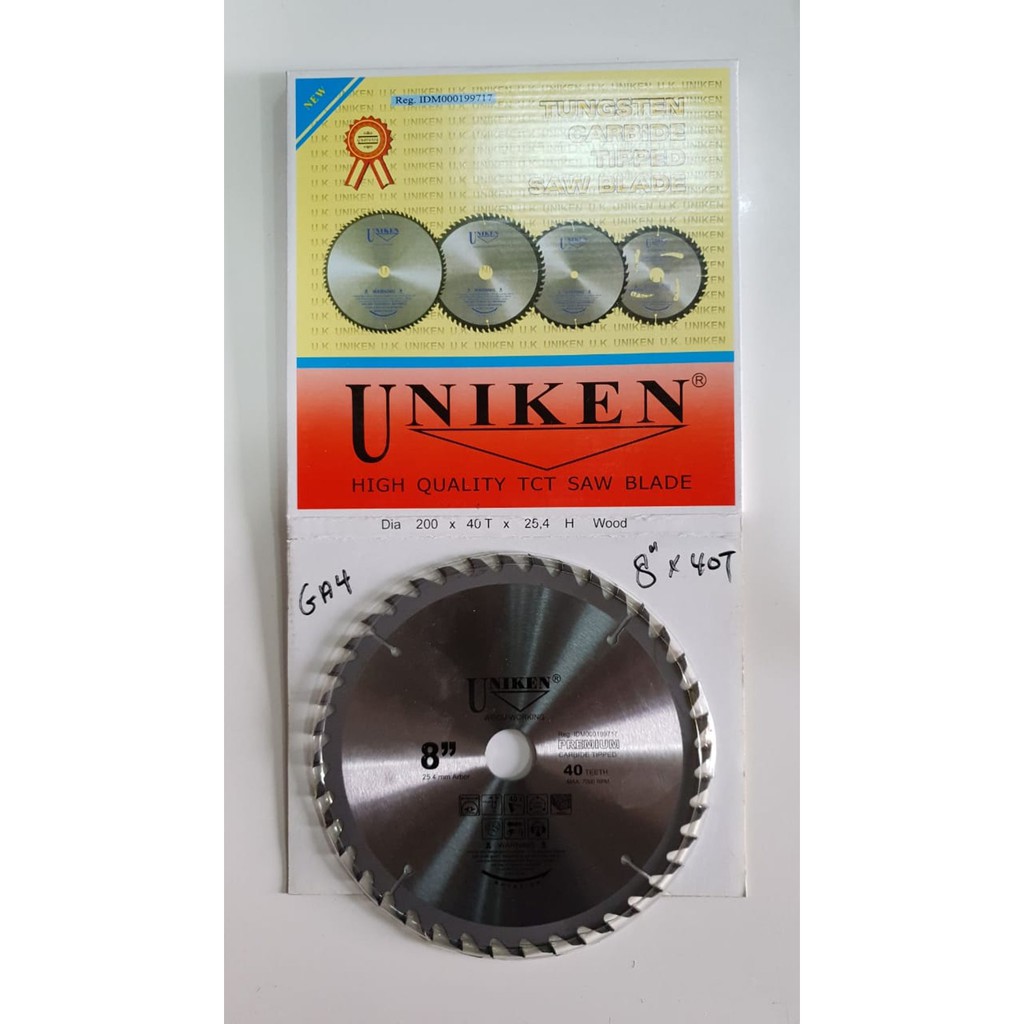 UNIKEN Mata gergaji kayu circular saw 8 inch x 40T x 25 mm bosch