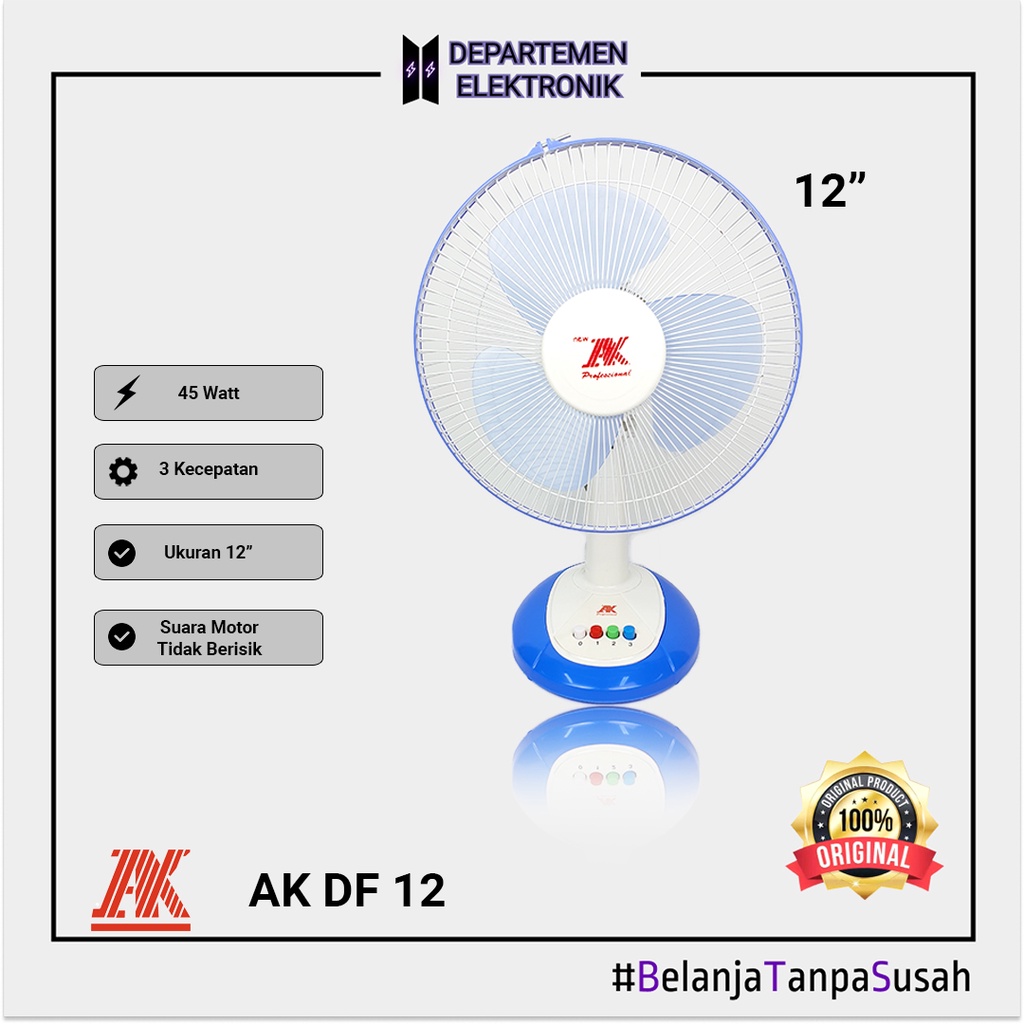 AK - Kipas Meja AK 12&quot; NEW Putih Biru MURAH BANGET / GARANSI RESMI