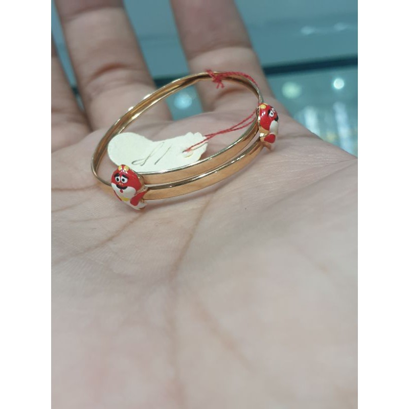 gelang bayi emas 700 ikon redfish model serut