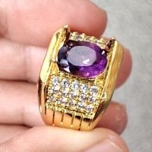 cincin kecubung ungu asli kecubung wulung kecubung kalimantan diamond cutting