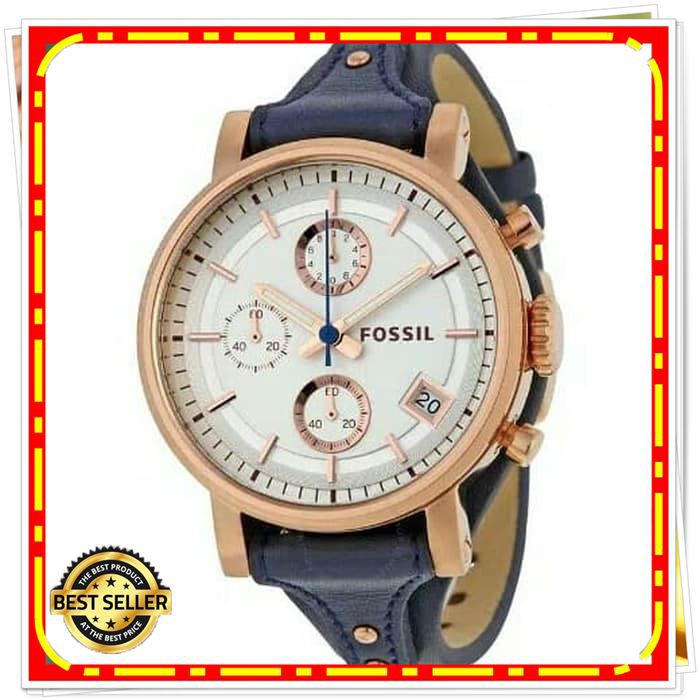 JAM TANGAN FOSSIL ES-3838 WANITA ROSEGOLD BLUE ORIGINAL