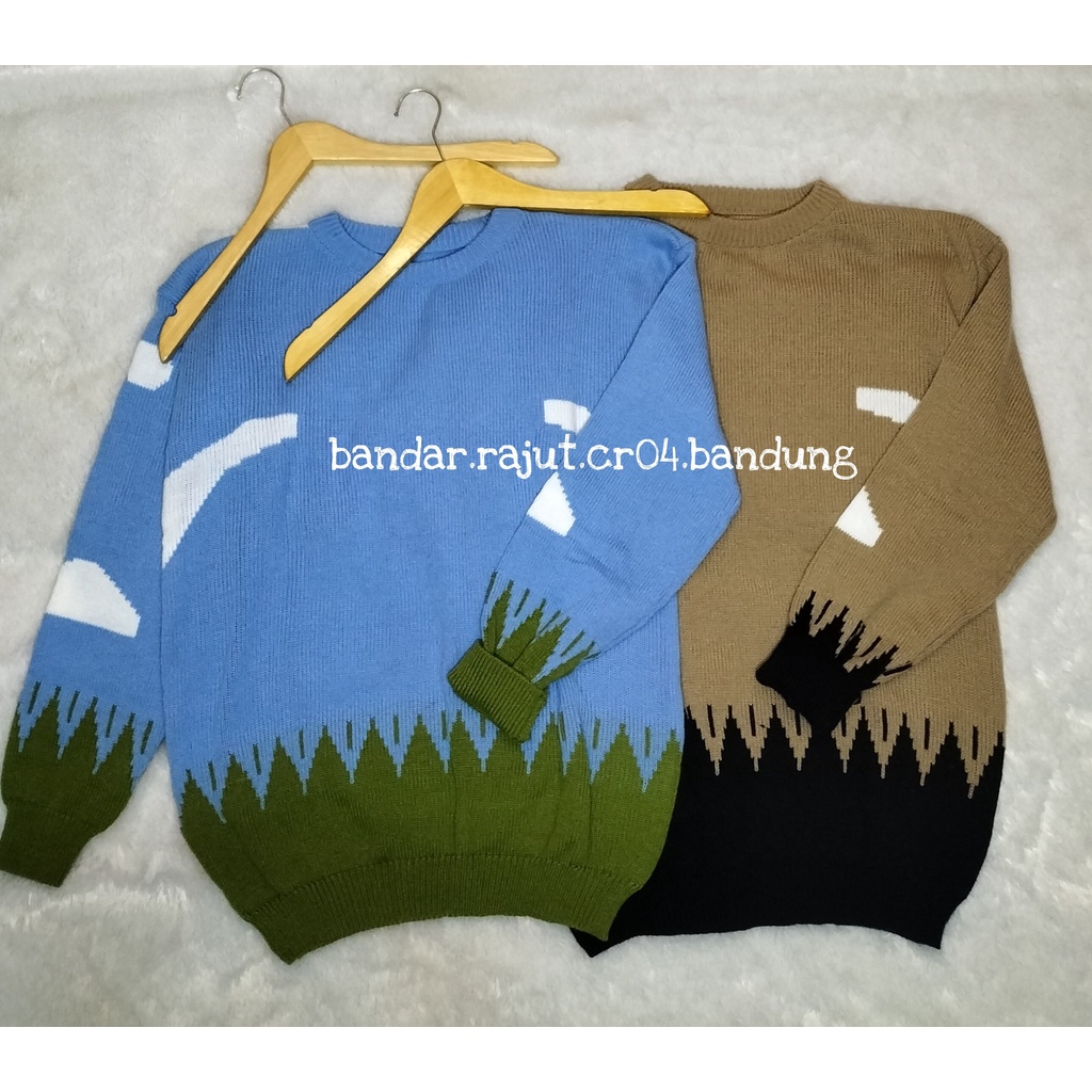 SWEATER RAJUT MOTIF AWAN/CLOUDY KNIT/BRANDED 7 GATE