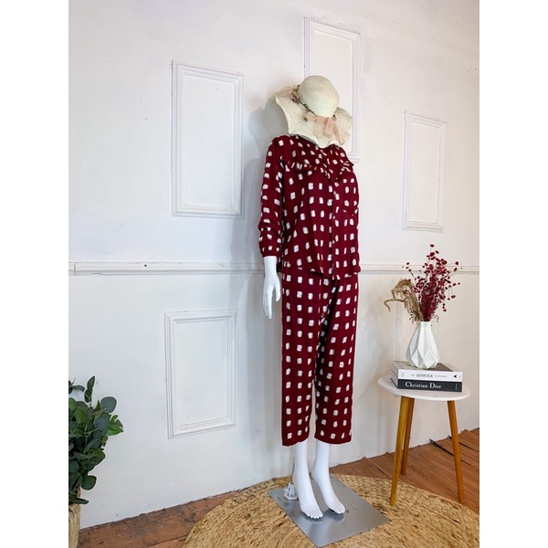 ONE SET RAYON FULL KANCING (PILIH MOTIF) / PIYAMA RAYON WANITA MURAH / PAJAMAS BUSUI / DAILY SET-KC 4