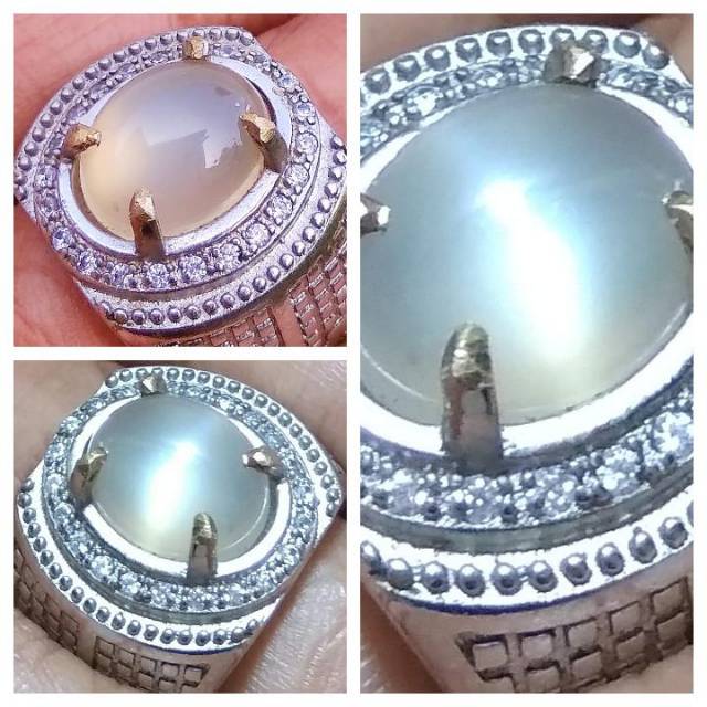 CINCIN NATURAL CAT EYE MOONSTONE MEWAH KRISTAL TOP QUALITY..GARANSI ASLI ALAM