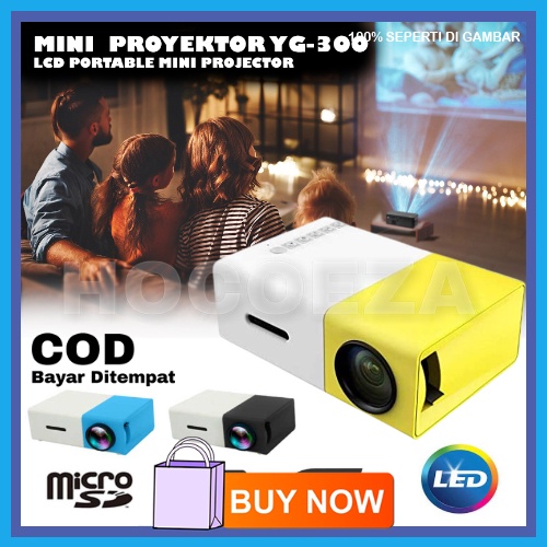 MINI PROYEKTOR LED MINI HOME PORTABLE PROJECTOR YG-300 RECHARGEABLE HOME PROJECTOR BR76