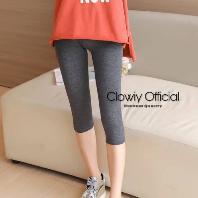 Clowiy Legging Pendek Rayon Kaos