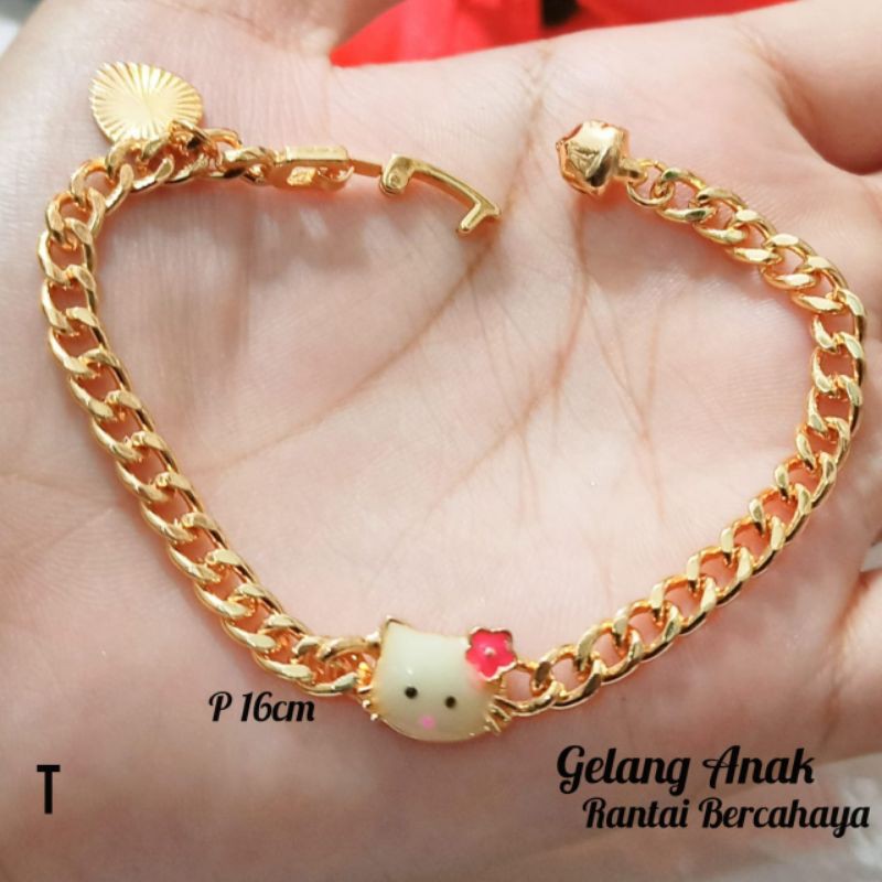 Gelang Anak Rantai Bercahaya Motif HK perhiasan anak (COD)