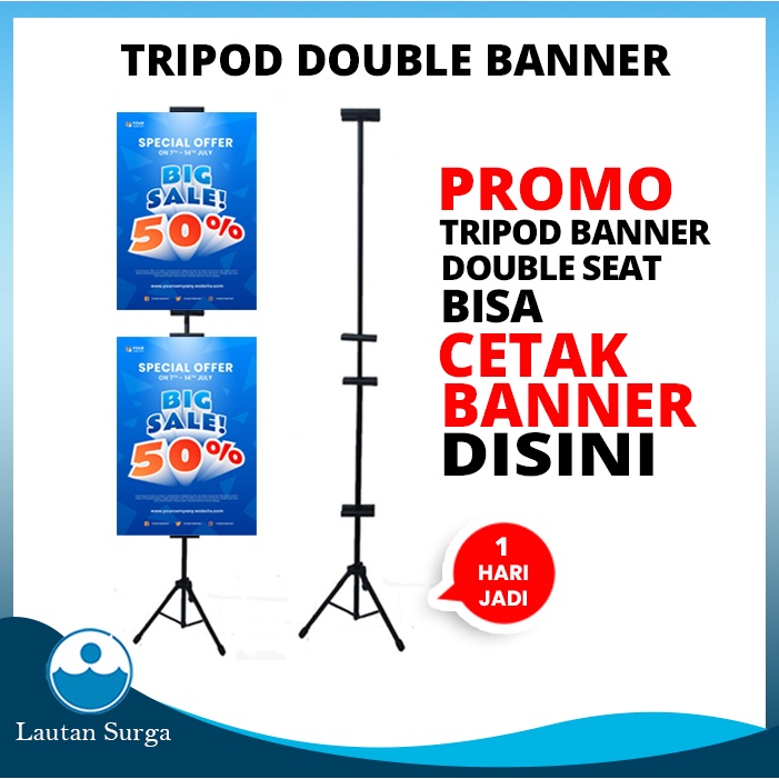 Jual Stand Banner Doubble Seat Atas Bawah Tripod Banner4 Sisi Standing Banner Tripod Saja 8201