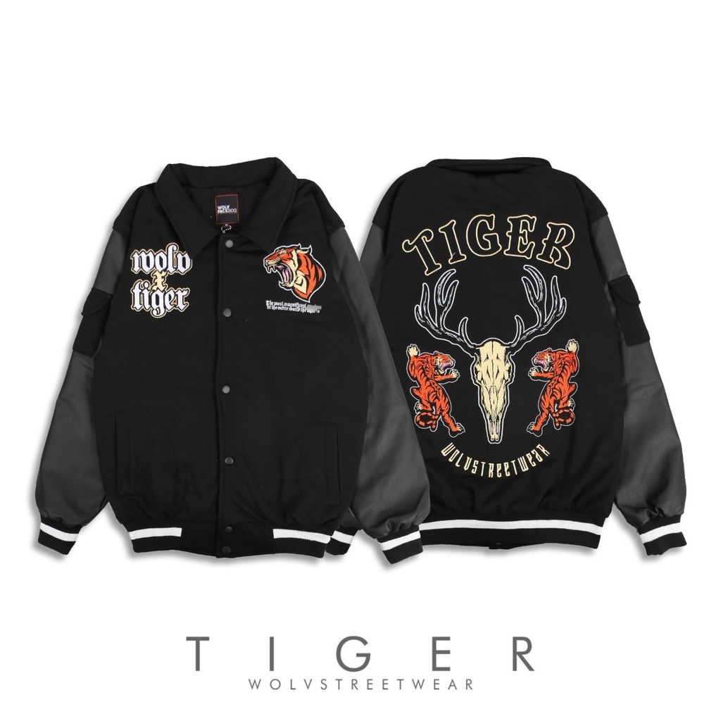 Varsity Tiger wolv / Jaket varsity kulit / Varsity premium