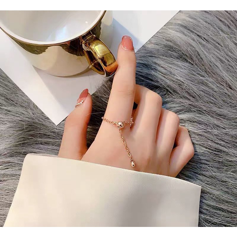 COD! cincin wanita titanium bunga serut zircon anti karat import rosegold