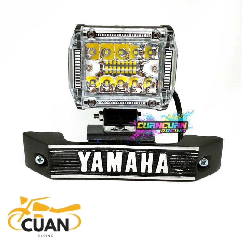 ( PAKET ) LAMPU TEMBAK / LAMPU SOROT LED 18MATA 2MODEL + BREKET KUMIS PNP RX-KING