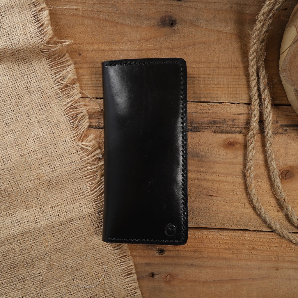 Dompet Panjang Kulit Asli Pull Up Seri AERON Warna Hitam - Leather Phone Wallet