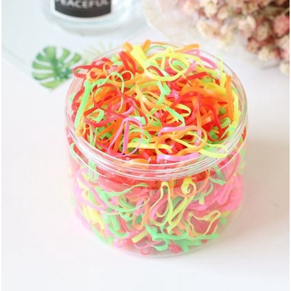 karet ikat rambut anak kemasan toples isi 1000 pcs ikat rambut jepang murah   bjb aksesoris