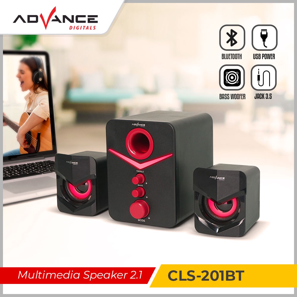 【READY STOCK】ADVANCE CLS-201BT Speaker Bluetooth USB Multimedia Aktif 2.1 Stereo Music Box Sub woofer Karaoke Garansi Resmi 1 tahun