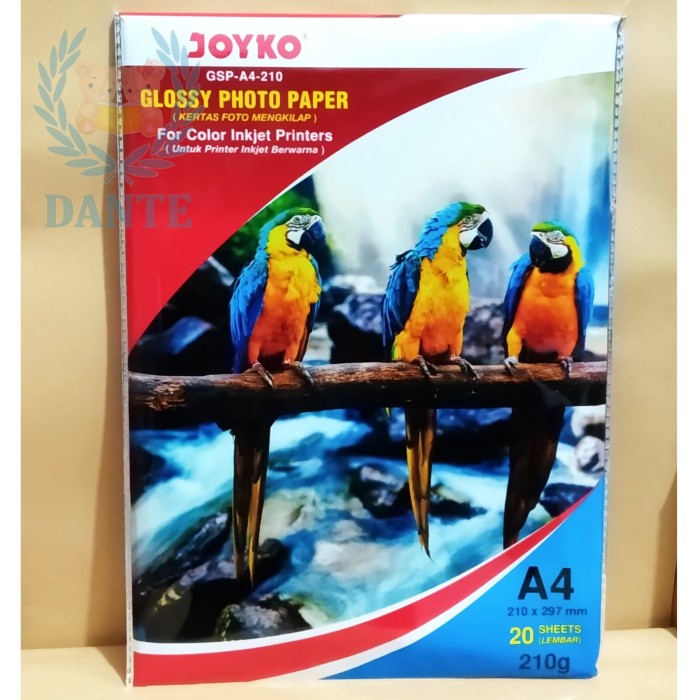 

Senikertas- Glossy Photo Paper Joyko Gsp A4 210 / Kertas Foto -Kertas-Seni.