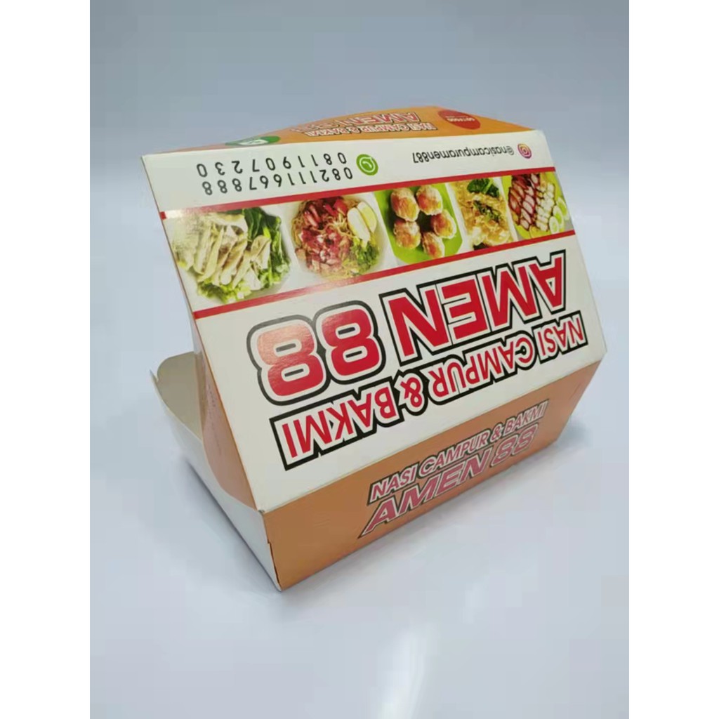 Paper foodbox, foodgrade paperbox, kotak makanan, Dus makanan, coklat putih polos