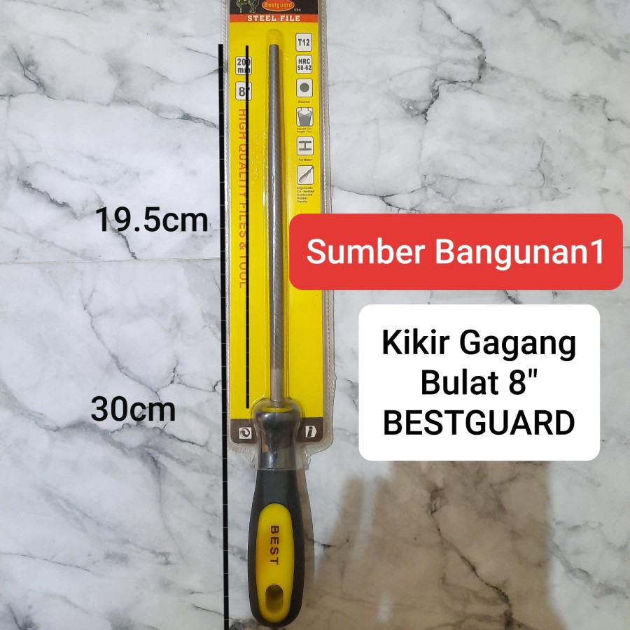 Kikir gagang bulat 8 inci kikir bulat besi BESTGUARD